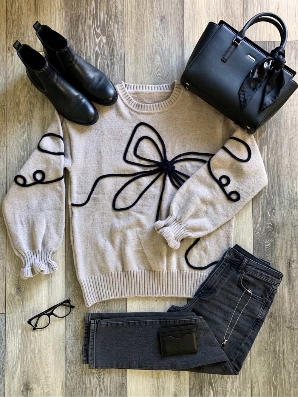 (NWT) CupShe Women’s Bow Knit Sweater — SIZE MEDIUM